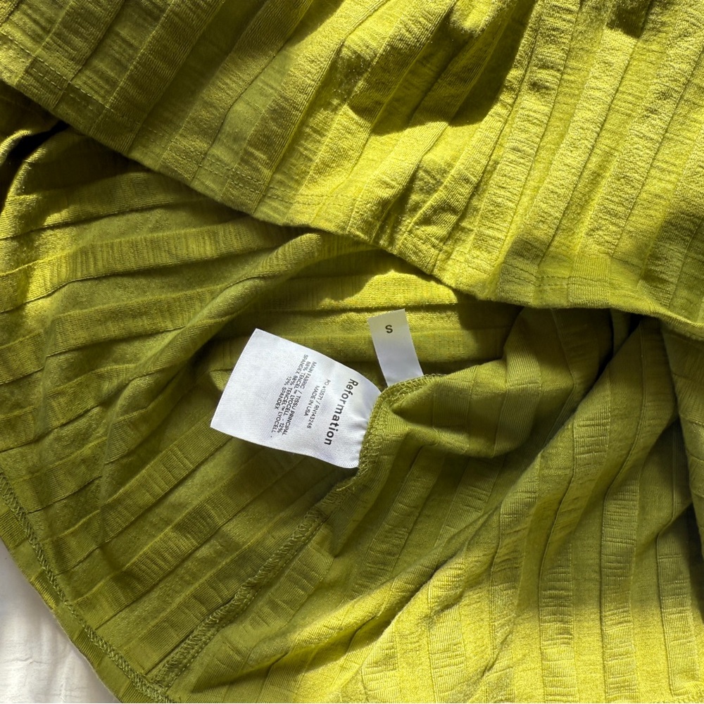 Reformation Lime Ribbed Dress - Picture 3 of 4